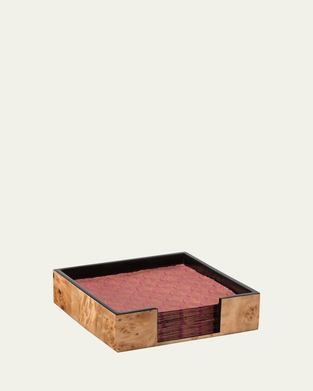 Burl Veneer Dinner Napkin Holder